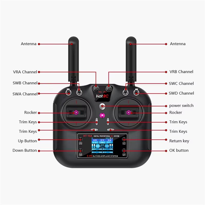 HOTRC HT-10A 2.4Ghz 10CH Set d - Drone Kit Beginner reseña y precio